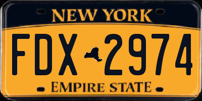 NY license plate FDX2974