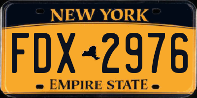 NY license plate FDX2976