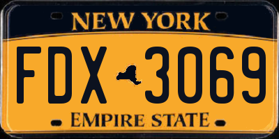NY license plate FDX3069