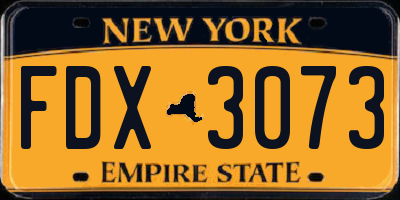 NY license plate FDX3073