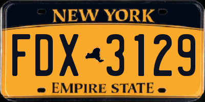 NY license plate FDX3129
