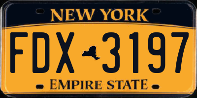 NY license plate FDX3197
