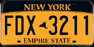 NY license plate FDX3211