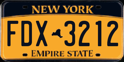 NY license plate FDX3212