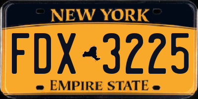 NY license plate FDX3225