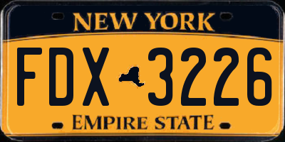 NY license plate FDX3226