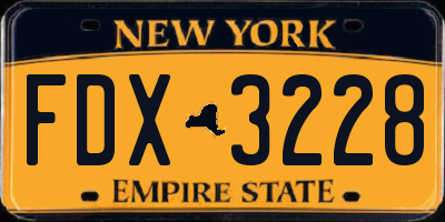 NY license plate FDX3228