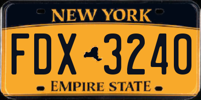 NY license plate FDX3240