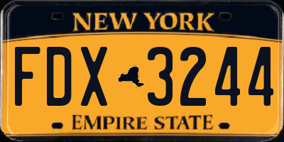 NY license plate FDX3244