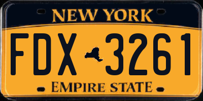 NY license plate FDX3261