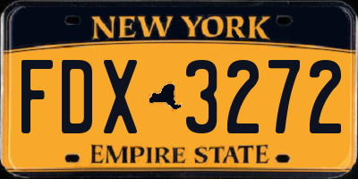 NY license plate FDX3272