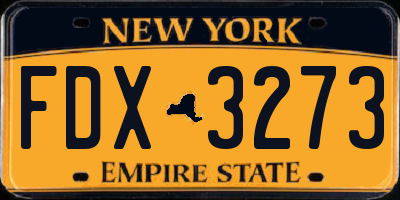NY license plate FDX3273