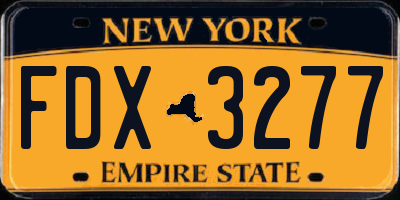 NY license plate FDX3277