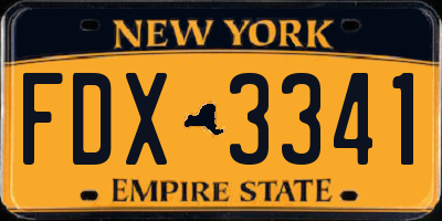 NY license plate FDX3341