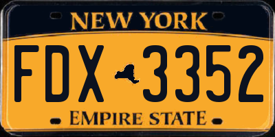 NY license plate FDX3352