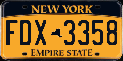 NY license plate FDX3358