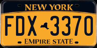 NY license plate FDX3370