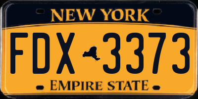 NY license plate FDX3373