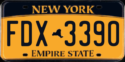 NY license plate FDX3390