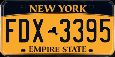 NY license plate FDX3395