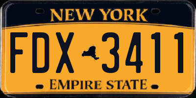 NY license plate FDX3411