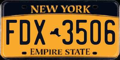 NY license plate FDX3506