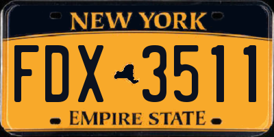 NY license plate FDX3511