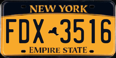 NY license plate FDX3516