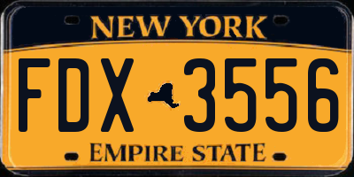 NY license plate FDX3556