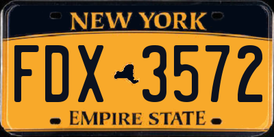NY license plate FDX3572