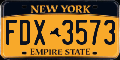 NY license plate FDX3573