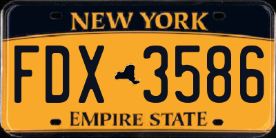 NY license plate FDX3586