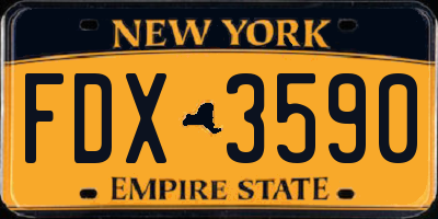 NY license plate FDX3590