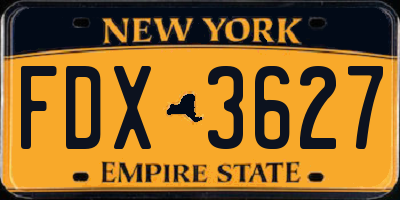NY license plate FDX3627
