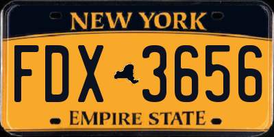 NY license plate FDX3656