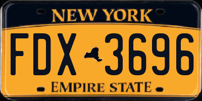 NY license plate FDX3696