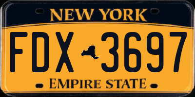 NY license plate FDX3697