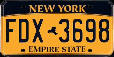 NY license plate FDX3698