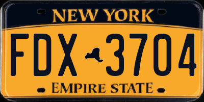 NY license plate FDX3704