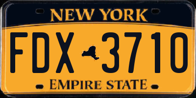 NY license plate FDX3710