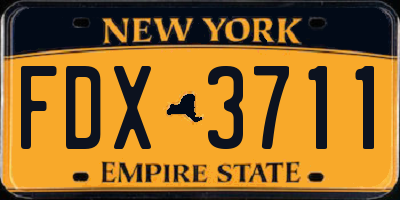 NY license plate FDX3711