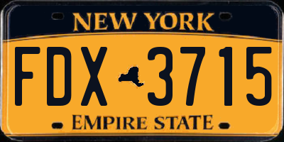 NY license plate FDX3715