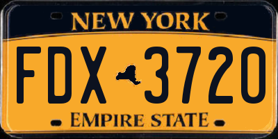 NY license plate FDX3720