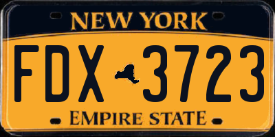 NY license plate FDX3723