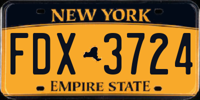 NY license plate FDX3724