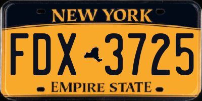 NY license plate FDX3725