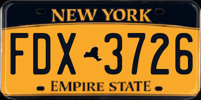 NY license plate FDX3726