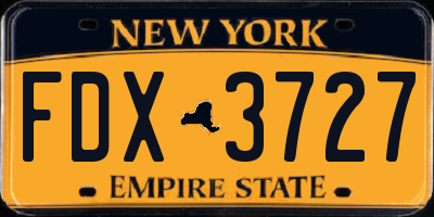 NY license plate FDX3727