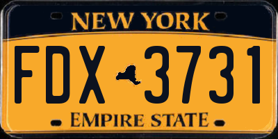 NY license plate FDX3731