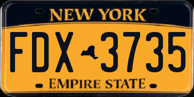 NY license plate FDX3735